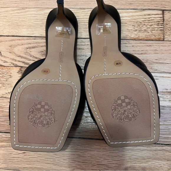 Vince Camuto Leather Black Square Toe Heels 8.5 NIB - Picture 4 of 9